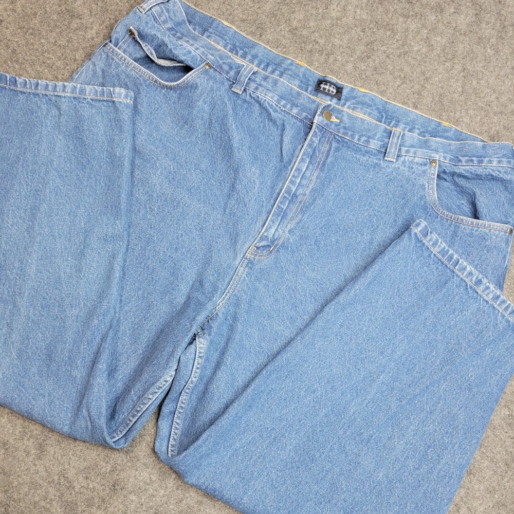 Harbor Bay Jeans Mens 52x30 Blue Denim Big & Tall DXL Straight Leg Weekend